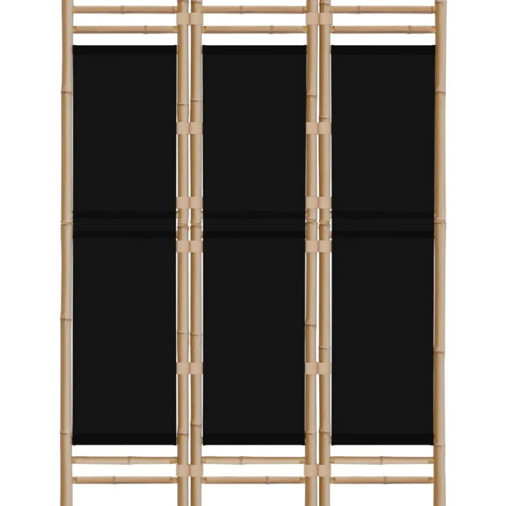 vidaXL Kamerscherm 3-panelen inklapbaar 120 cm bamboe en canvas