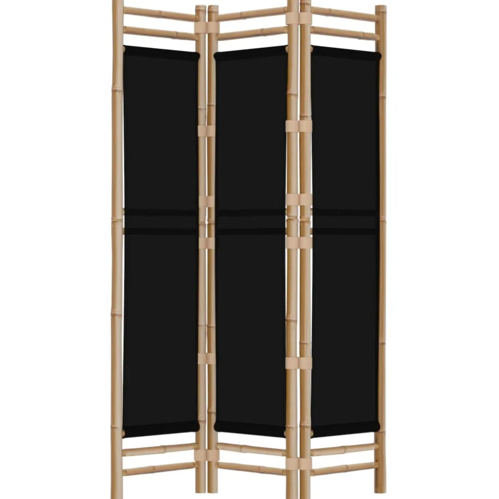 vidaXL Kamerscherm 3-panelen inklapbaar 120 cm bamboe en canvas