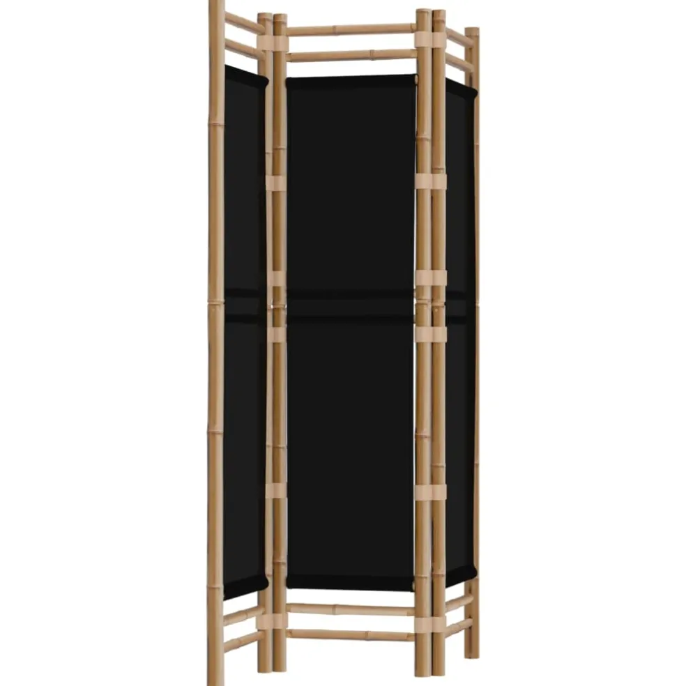 vidaXL Kamerscherm 3-panelen inklapbaar 120 cm bamboe en canvas