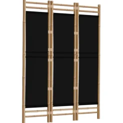 vidaXL Kamerscherm 3-panelen inklapbaar 120 cm bamboe en canvas