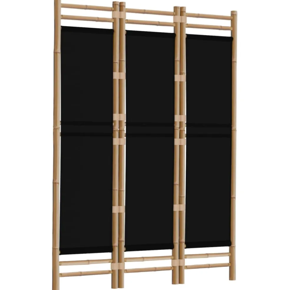 vidaXL Kamerscherm 3-panelen inklapbaar 120 cm bamboe en canvas
