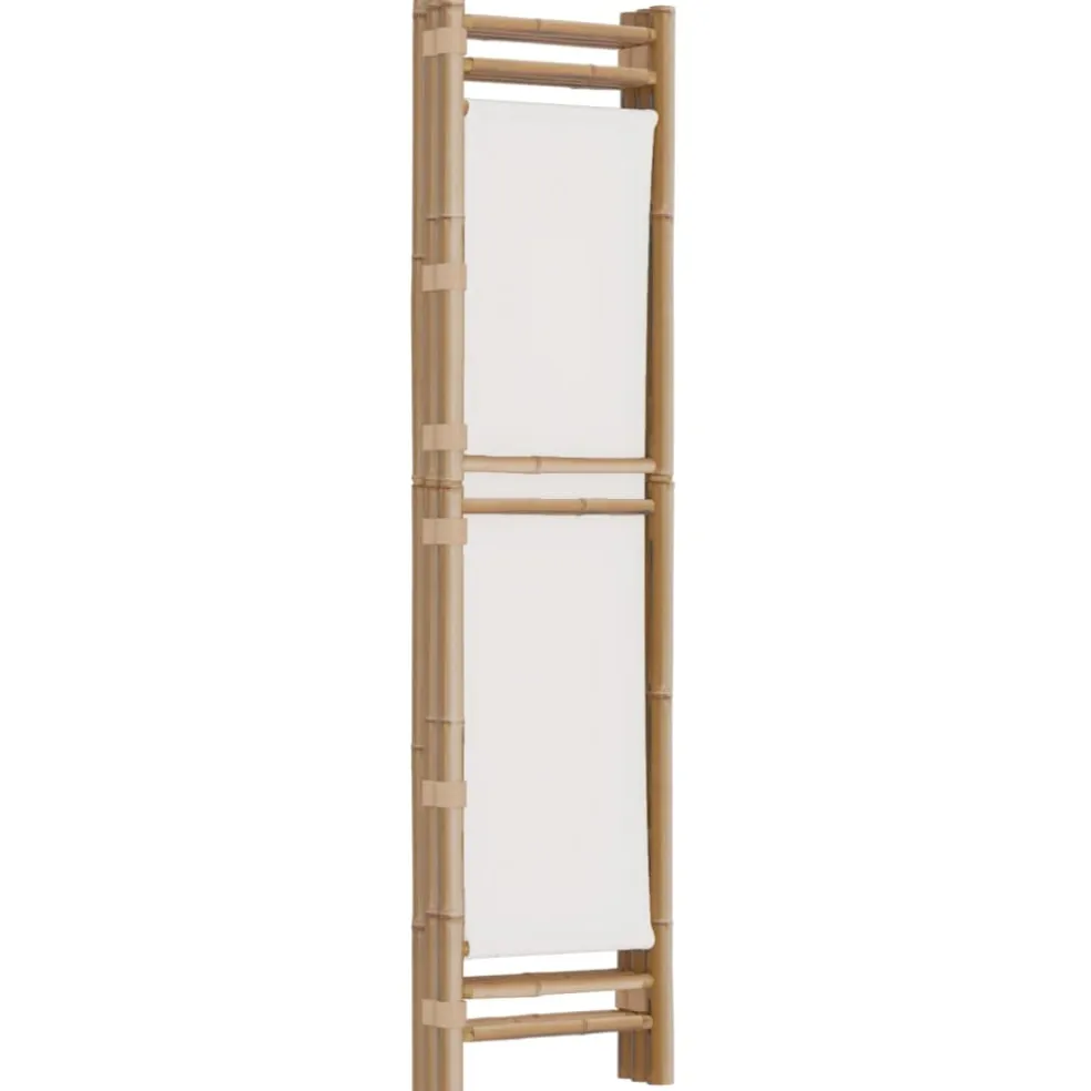 vidaXL Kamerscherm 3-panelen inklapbaar 120 cm bamboe en canvas