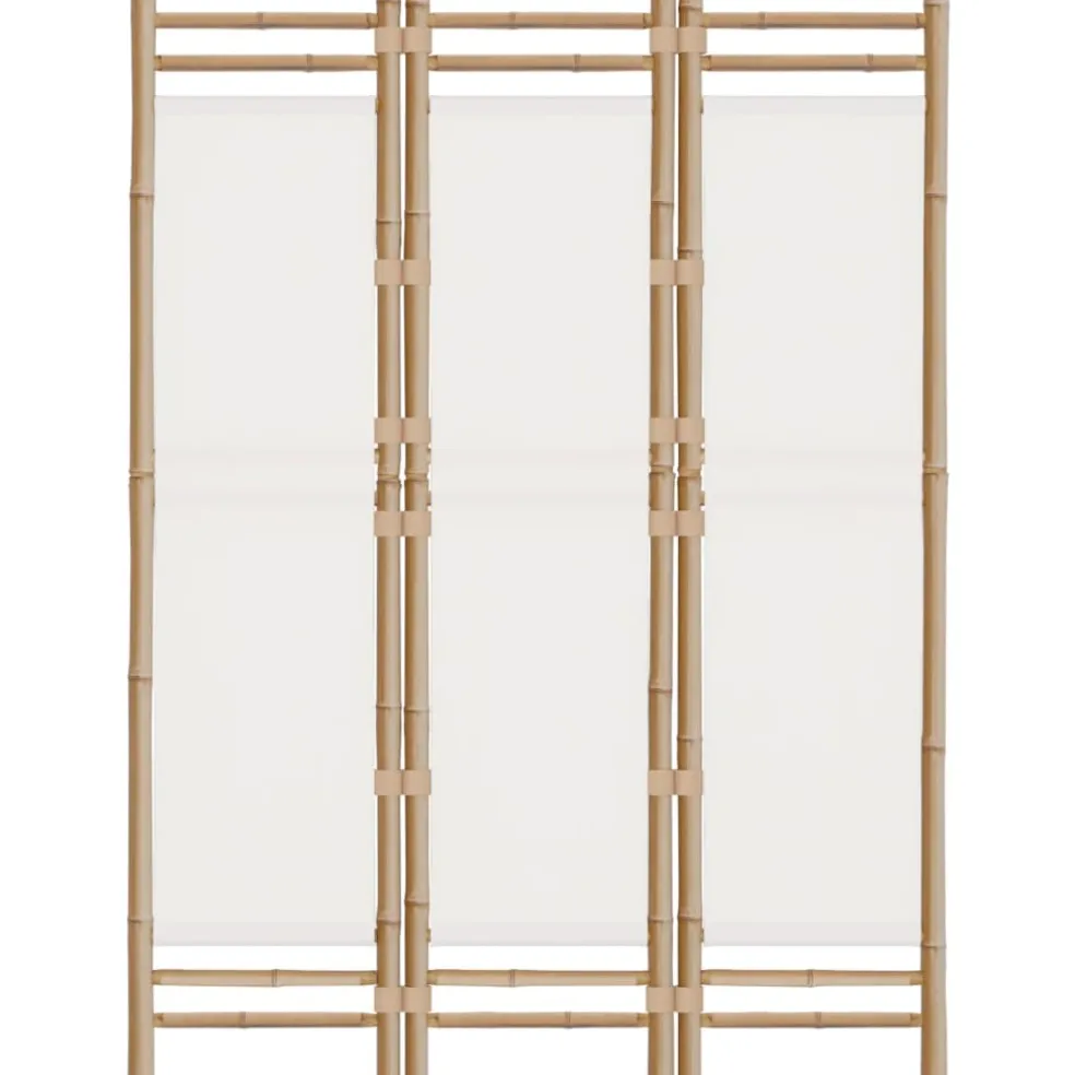 vidaXL Kamerscherm 3-panelen inklapbaar 120 cm bamboe en canvas