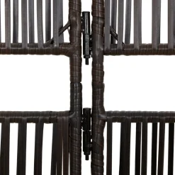 vidaXL Kamerscherm 3 panelen poly rattan bruin