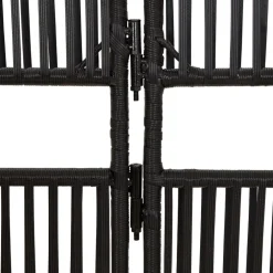 vidaXL Kamerscherm 3 panelen poly rattan zwart