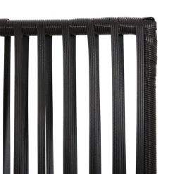 vidaXL Kamerscherm 3 panelen poly rattan zwart