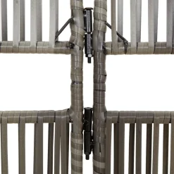 vidaXL Kamerscherm 3 panelen poly rattan grijs