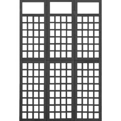 vidaXL Kamerscherm/trellis met 3 panelen 121x180 cm vurenhout zwart