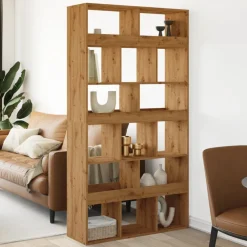 vidaXL Kamerscherm 100x33x187,5 cm bewerkt hout artisanaal eikenkleur