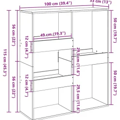 vidaXL Kamerscherm 100x33x115 cm bewerkt hout zwart