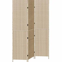 vidaXL Kamerverdeler Beige 147 x 180 cm poly rattan