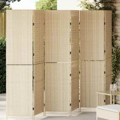 vidaXL Kamerverdeler Beige 292 x 180 cm poly rattan