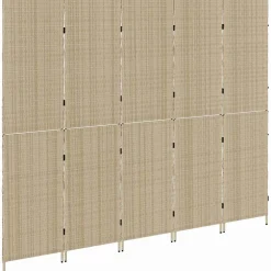 vidaXL Kamerverdeler Beige 242 x 180 cm poly rattan