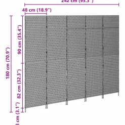 vidaXL Kamerverdeler Beige 242 x 180 cm poly rattan