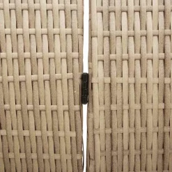 vidaXL Kamerverdeler Beige 195 x 200 cm poly rattan