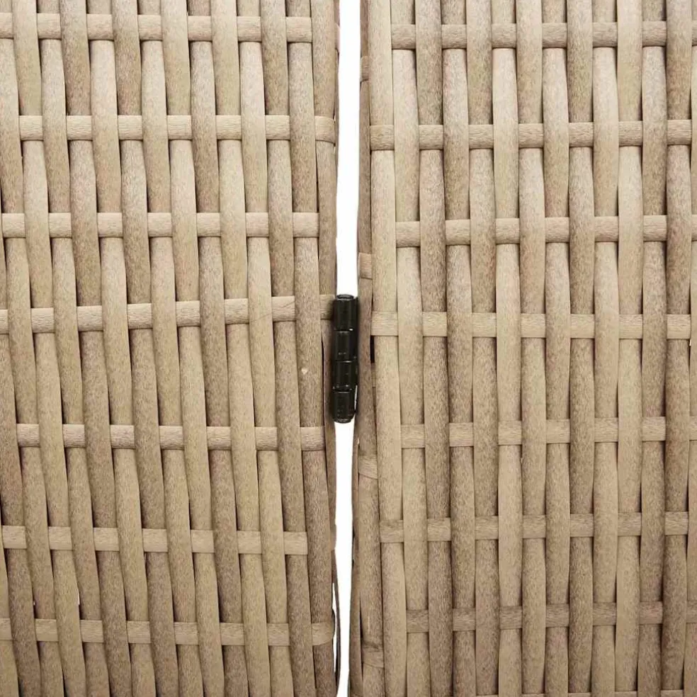 vidaXL Kamerverdeler Beige 195 x 200 cm poly rattan