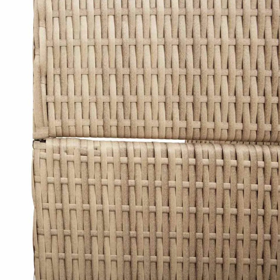 vidaXL Kamerverdeler Beige 195 x 200 cm poly rattan