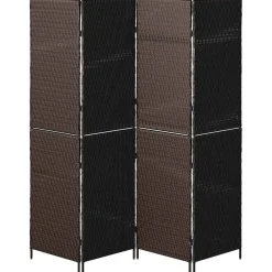 vidaXL Kamerverdeler Bruin 195 x 180 cm poly rattan