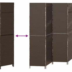 vidaXL Kamerverdeler Bruin 195 x 180 cm poly rattan