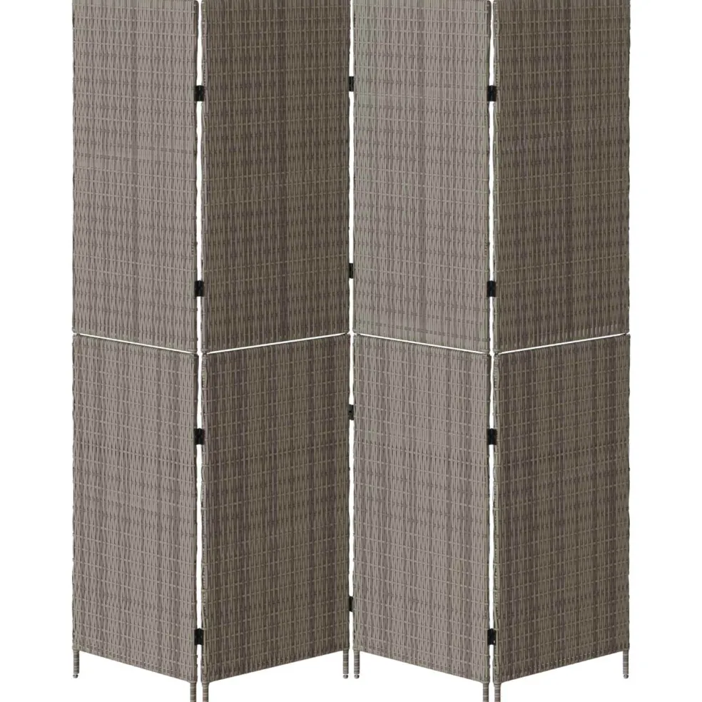vidaXL Kamerverdeler Grijs 195 x 180 cm poly rattan