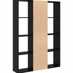 vidaXL Kamerverdeler Zwart Eiken 100 x 24 x 140 cm Bewerkt hout