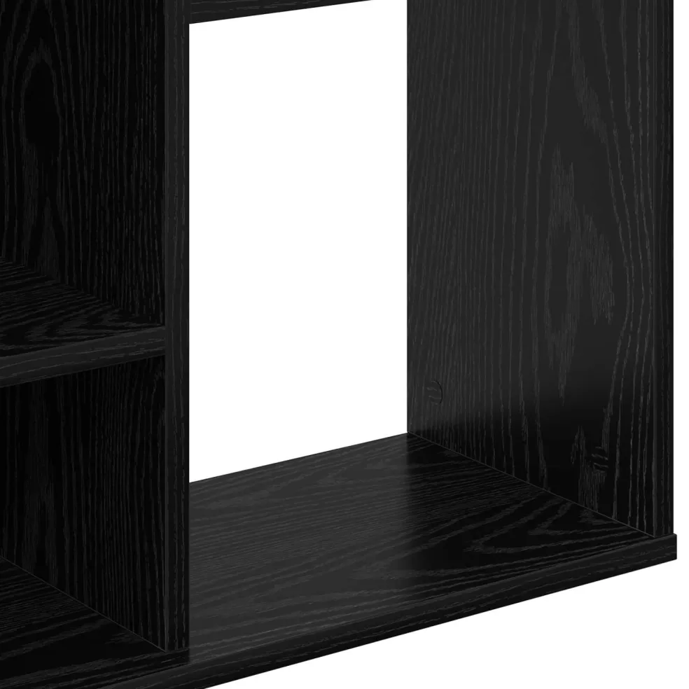 vidaXL Kamerverdeler Zwart Eiken 100 x 24 x 140 cm Bewerkt hout