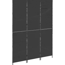 vidaXL Kamerverdeler Zwart 146 x 180 cm poly rattan