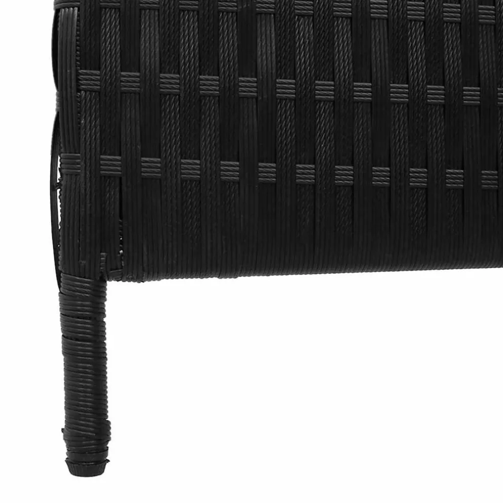 vidaXL Kamerverdeler Zwart 146 x 180 cm poly rattan