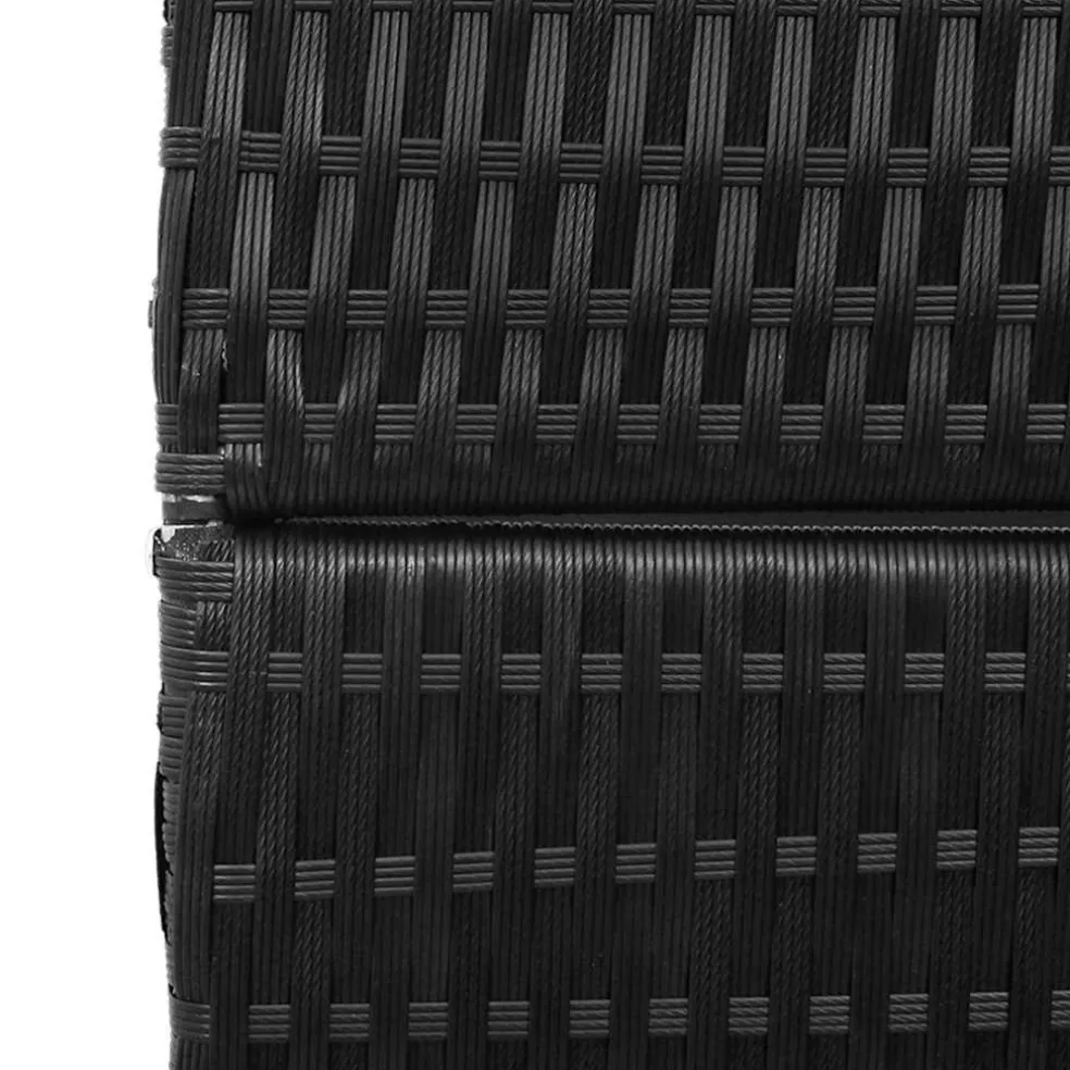 vidaXL Kamerverdeler Zwart 146 x 180 cm poly rattan
