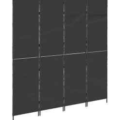 vidaXL Kamerverdeler Zwart 195 x 180 cm poly rattan