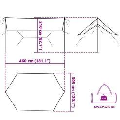 vidaXL Kampeerluifel waterdicht 460x305x210 cm groen