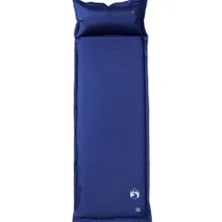 vidaXL Kampeermatras met kussen zelfopblazend 1-persoons marineblauw