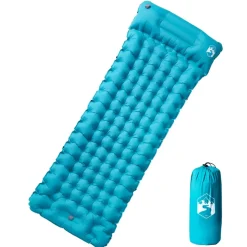 vidaXL Kampeermatras met kussen zelfopblazend 1-persoons blauw