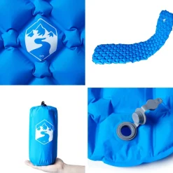 vidaXL Kampeermatras opblaasbaar 190x58x6 cm 1-persoons blauw