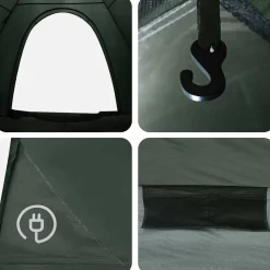 vidaXL Kamperen tent 2-persoons Legergroen