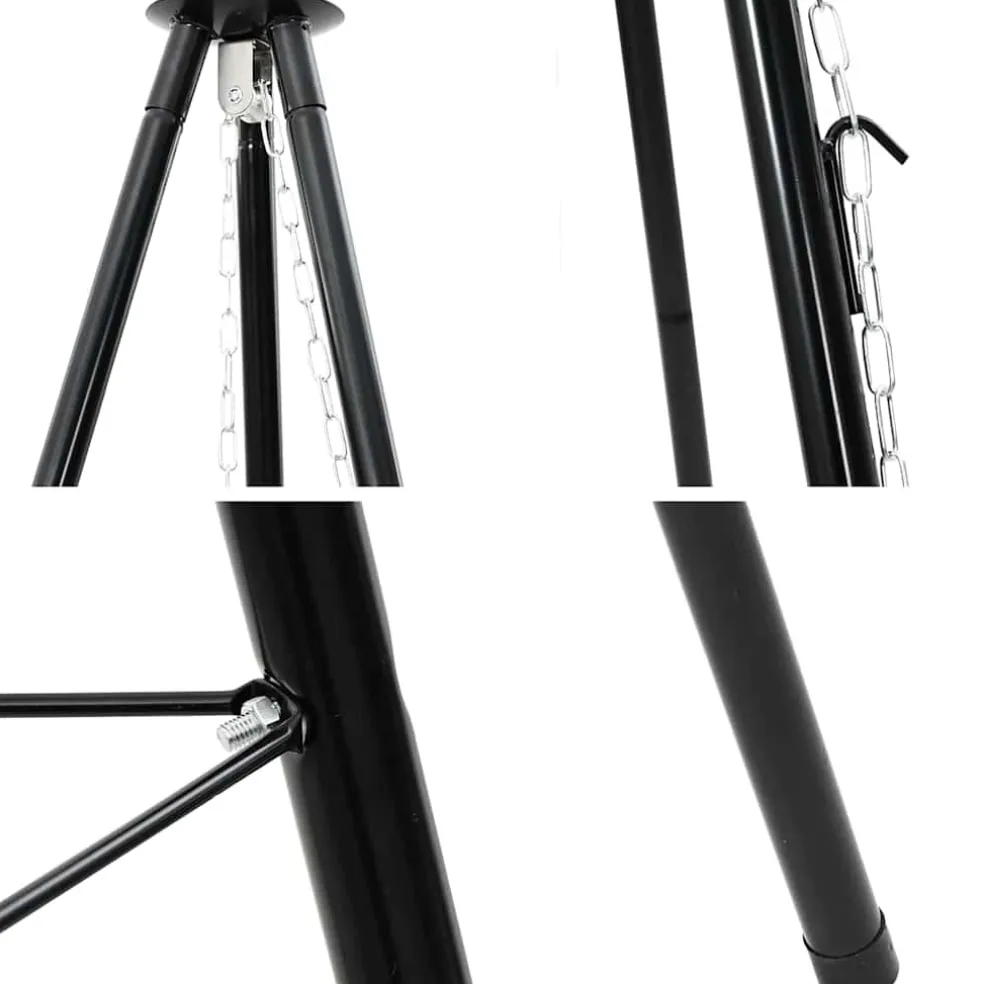 vidaXL Kampvuur tripod 2 st Zwart Staal