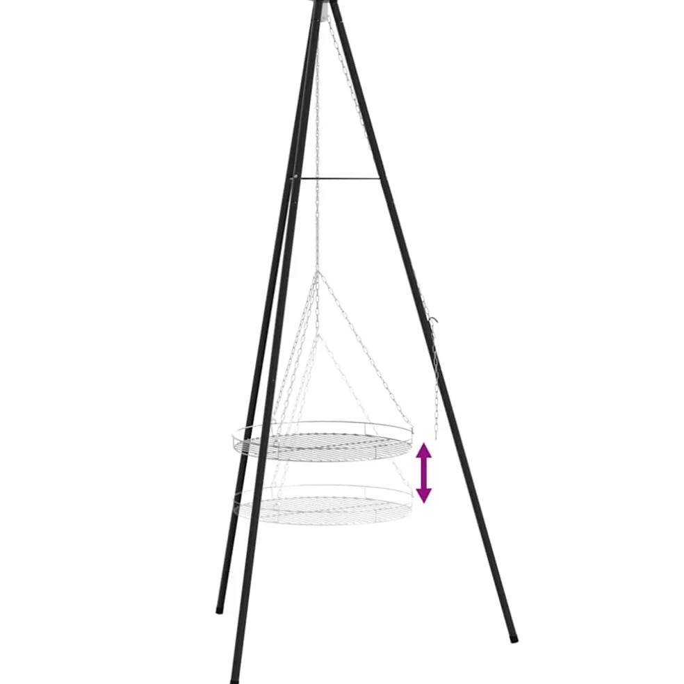 vidaXL Kampvuur tripod 2 st Zwart Staal