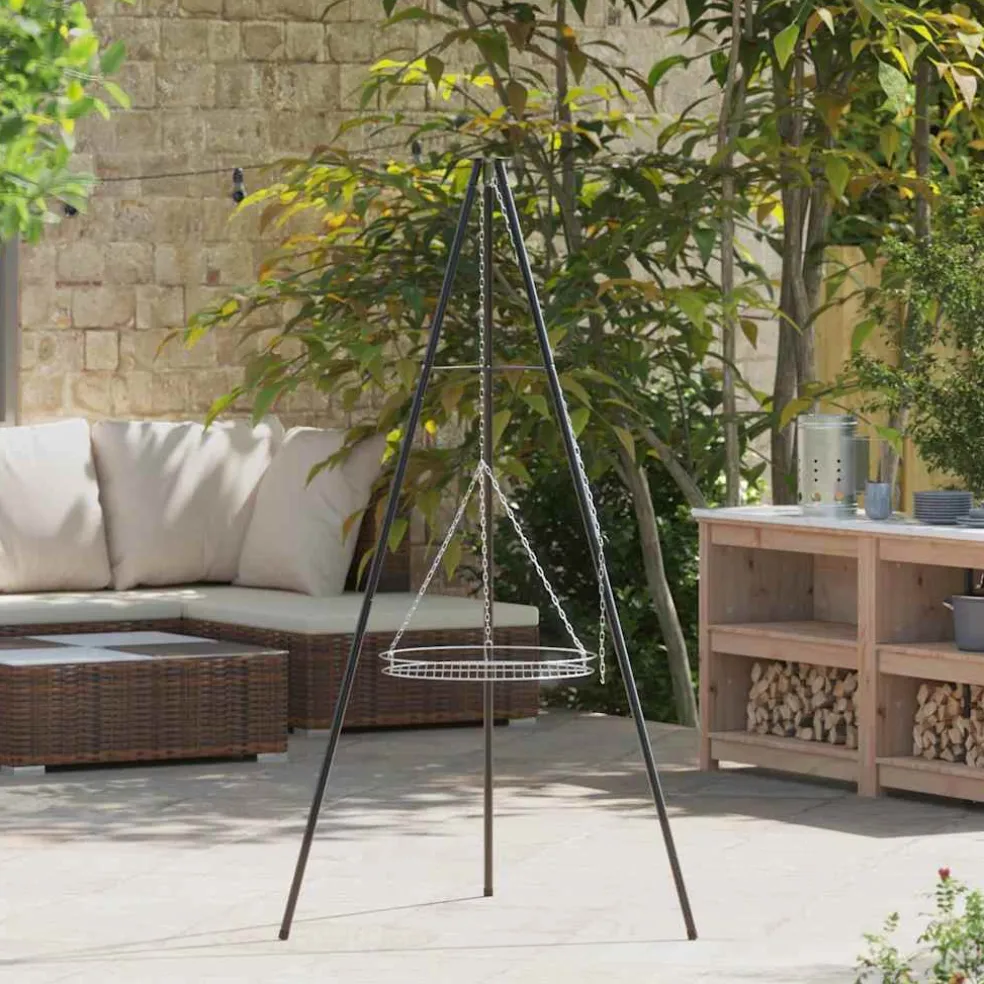 vidaXL Kampvuur tripod 2 st Zwart Staal