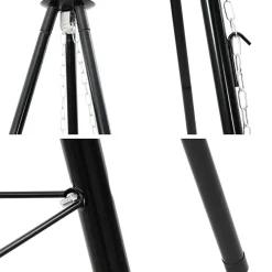 vidaXL Kampvuur tripod 3 st Zwart Staal