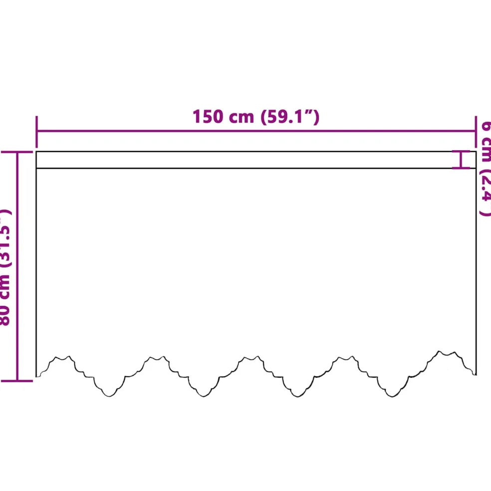 vidaXL Kantgordijn Wit 80 x 150 cm Polyester