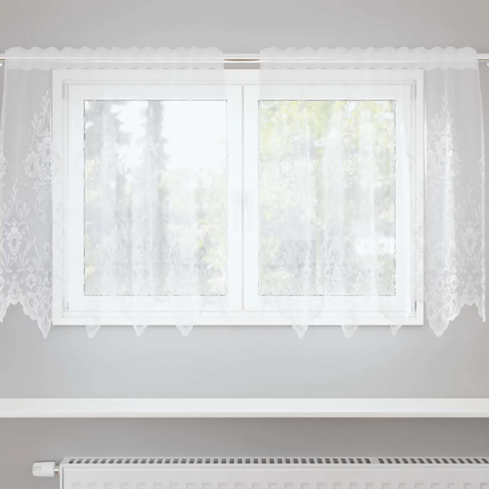 vidaXL Kantgordijn Wit 80 x 150 cm Polyester