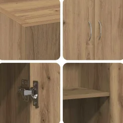 vidaXL Kantoorkast Artisanaal eiken 70 x 32 x 77.5 cm Bewerkt hout