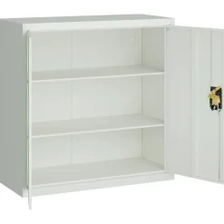 vidaXL Kantoorkast met 2 deuren 90 cm staal grijs