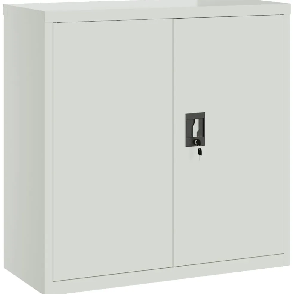 vidaXL Kantoorkast met 2 deuren 90 cm staal grijs