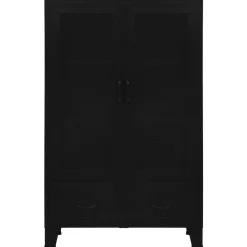 vidaXL Kantoorkast met gaasdeuren industrieel 75x40x120 cm staal zwart
