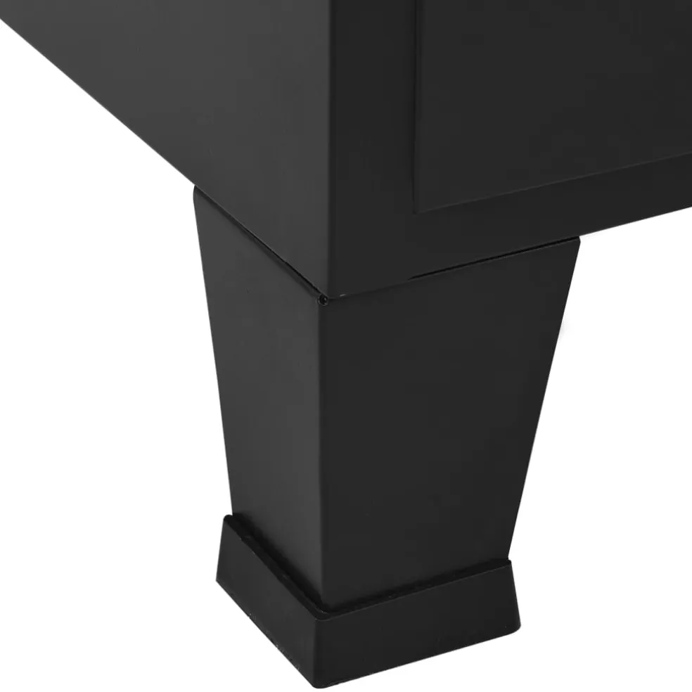 vidaXL Kantoorkast met gaasdeuren industrieel 75x40x120 cm staal zwart