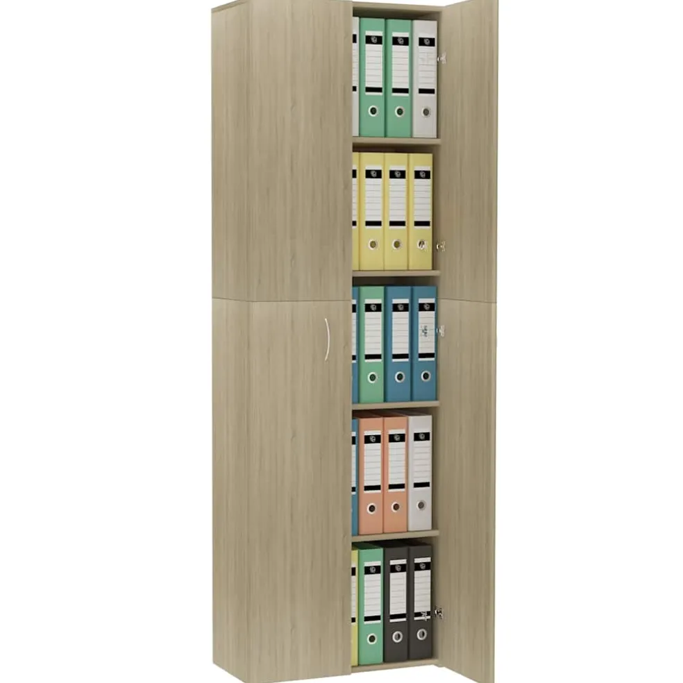 vidaXL Kantoorkast 60x32x190 cm bewerkt hout sonoma eikenkleurig