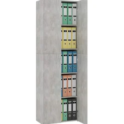 vidaXL Kantoorkast 60x32x190 cm bewerkt hout betongrijs