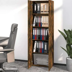 vidaXL Kantoorkast 60x32x190 cm bewerkt hout gerookt eikenkleurig
