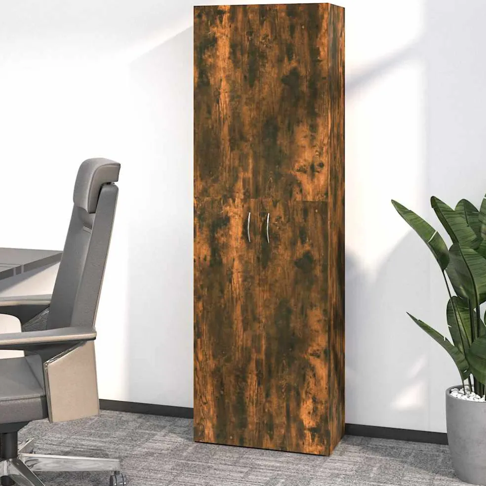 vidaXL Kantoorkast 60x32x190 cm bewerkt hout gerookt eikenkleurig